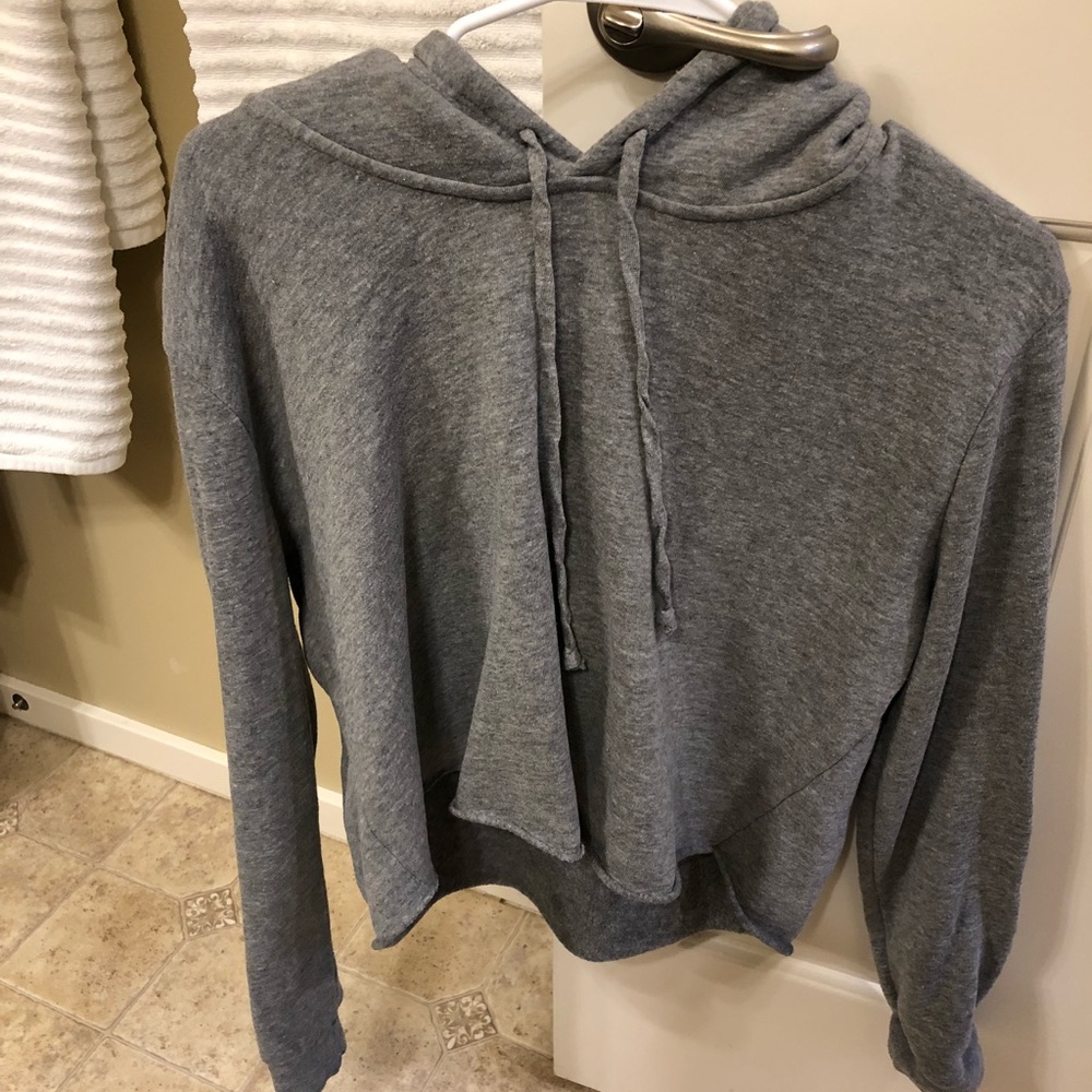 Brandy Melville cropped grey hoodie